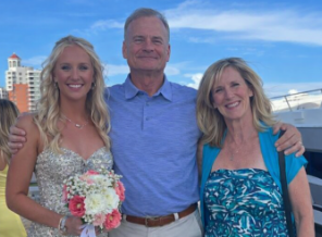 John B. Calovich with his family